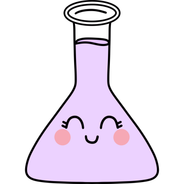 Retro groovy pastel erlenmeyer matarası. Moda hippi çizgi film karalaması. Okulun bilim malzemelerini çiziyor.