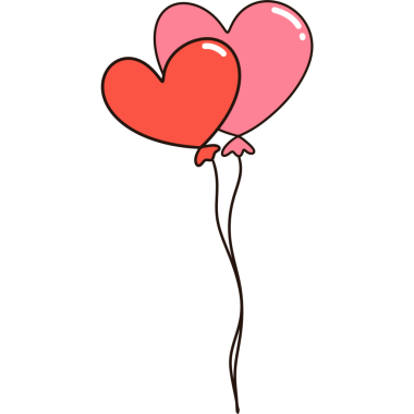 Kırmızı ve pembe balon kalpler görüntüleme