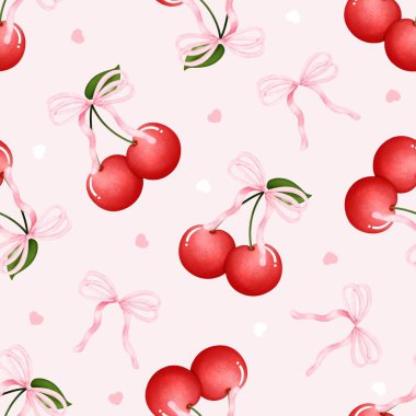 Sevgililer Günü coquette kiraz fiyonkları kusursuz desen 