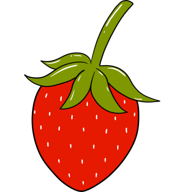 Kırmızı çilek illüstrasyonu, İlkbahar ve yaz meyveleri.