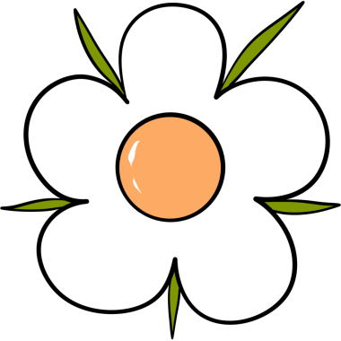 Yeşil yapraklı papatya çiçeği, karalama klibi.