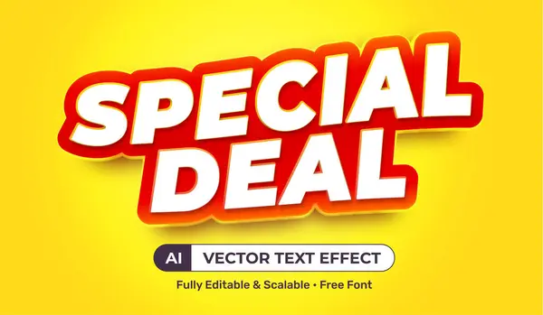 stock vector Editable font style Special Deal White Red 3D text effect on isolated yellow background