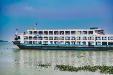 Feribot gemisi nehirde.