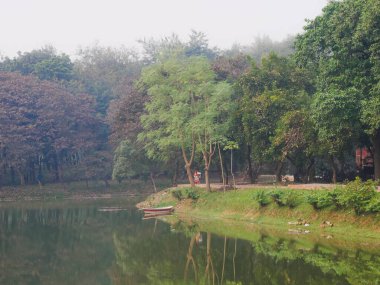 Parktaki nehrin güzel manzarası