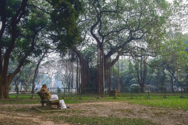 Parkta birbirine aşık bir çift oturuyor.