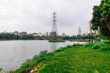 Sabahları şehir parkı manzarası