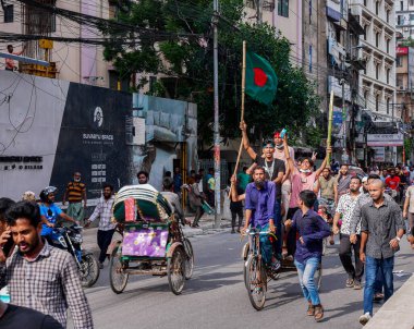 Bangladesh quota reform movement and an anti-government pro-democracy protest in Bangladesh. People celebrate the resignation of Prime Minister Sheikh Hasina. clipart