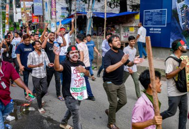 Bangladesh quota reform movement and an anti-government pro-democracy protest in Bangladesh. People celebrate the resignation of Prime Minister Sheikh Hasina. clipart