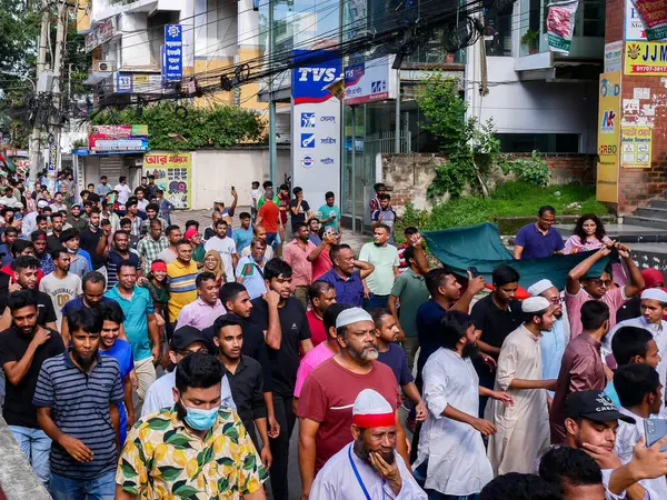 Stock image Bangladesh quota reform movement and an anti-government pro-democracy protest in Bangladesh. People celebrate the resignation of Prime Minister Sheikh Hasina.