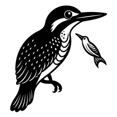 black and white illustration of bird with a bird clipart