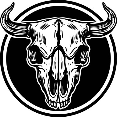 Untamable Bull Skull Illustration  Wild and Fierce Bone Art clipart