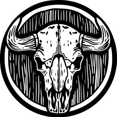 Untamable Bull Skull Illustration  Wild and Fierce Bone Art clipart