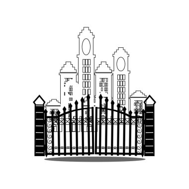 vektör otel binası simgesi illüstrasyonu