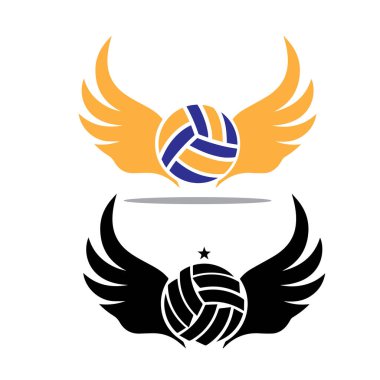 Voleybol ikon vektörleri illüstrasyonu