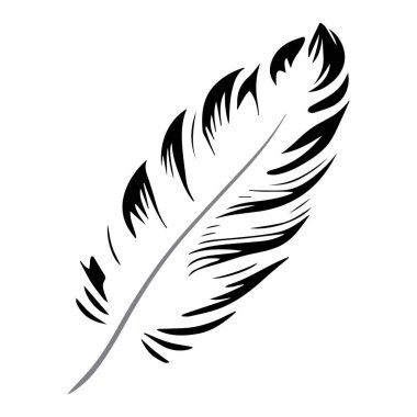 Vektör ikonu tüy sembolü çizimi