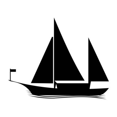 Gemi simgesi resimlerinin vektör illüstrasyonu