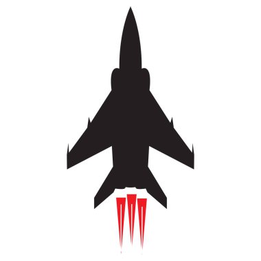 Avcı uçağı ikon vektörleri illüstrasyon sembolü tasarımı