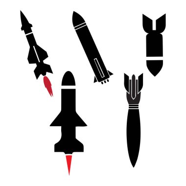 füze ve roket ikonu vektör çizimi