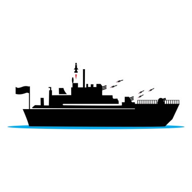 Savaş gemisi vektör çizimi sembolü tasarımı