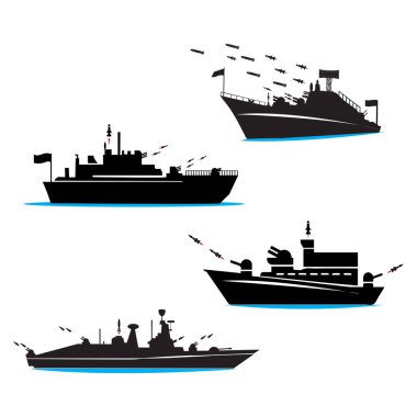 Savaş gemisi vektör çizimi sembolü tasarımı