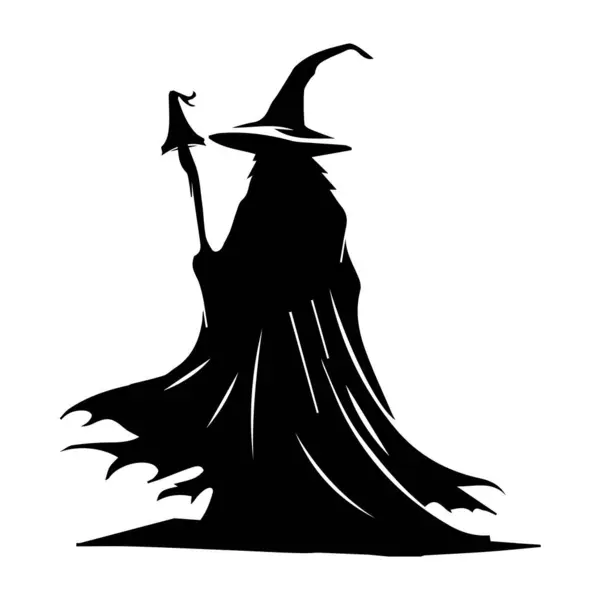 Bir cadının simgesi ve uçan süpürge sopası.