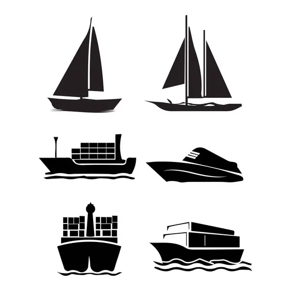 Illustrazione Dei Vettori Icona Nave Carico — Vettoriale Stock