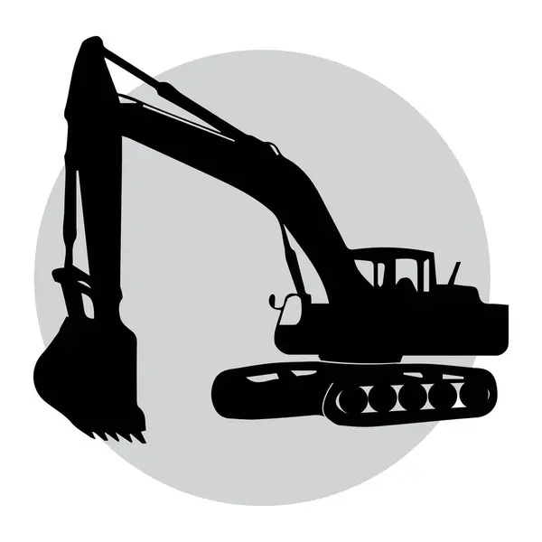 Excavadora Equipo Pesado Vehículo Icono — Vector de stock
