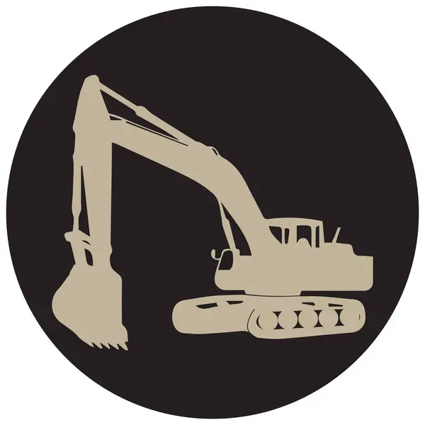 Excavator Heavy Equipment Vehicle Icon — Stock Vector