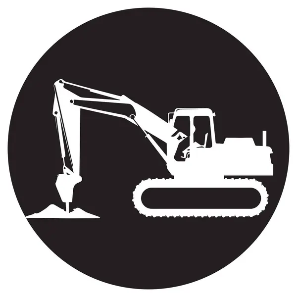 Excavator Heavy Equipment Vehicle Icon — Stock Vector