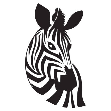 Zebra hayvan illüstrasyonu, doğa koruma vektörü siyah ve beyaz çizgili Vektör illüstrasyonu