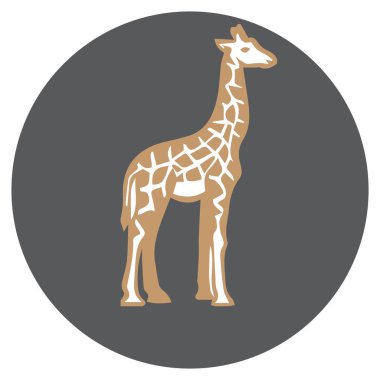 Zürafa silueti düzenlenebilir vektör çizimi