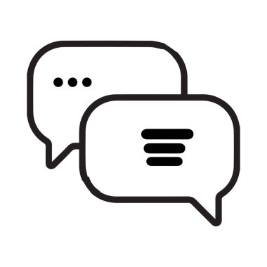 İleti simgesi vektörü ayarlandı. Sohbet illüstrasyon tabela koleksiyonu. Forum sembolü. İletişim logosu.