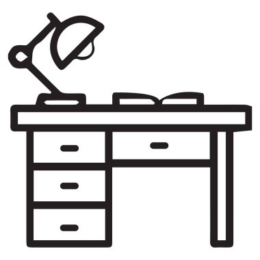 Çalışma masası simge vektörleri illüstrasyon sembol tasarımı