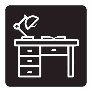 Çalışma masası simge vektörleri illüstrasyon sembol tasarımı