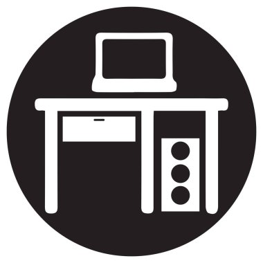 Çalışma masası simge vektörleri illüstrasyon sembol tasarımı