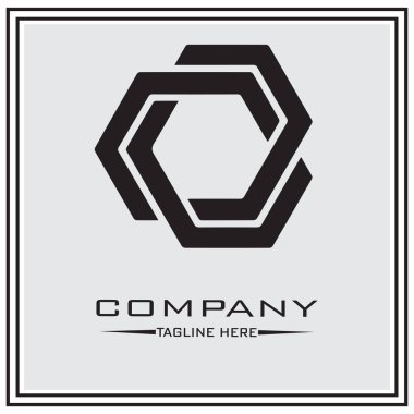 soyut logo tasarımı, siyah ve beyaz geometrik teknoloji simgesi