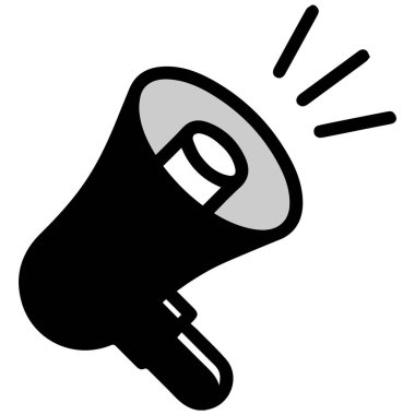 Megafon hoparlör sembolü. Resim beyaz arkaplanda izole edildi