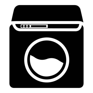 tek küvet çamaşır makinesi vektör simgesi