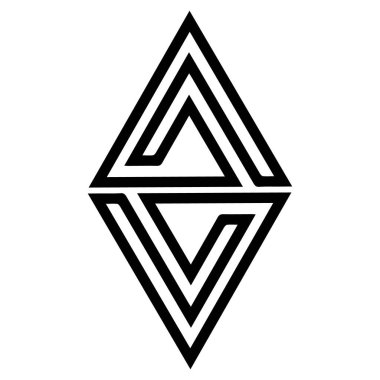 soyut logo tasarımı, siyah ve beyaz geometrik teknoloji simgesi