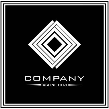 soyut logo tasarımı, siyah ve beyaz geometrik teknoloji simgesi