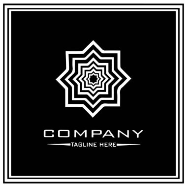 soyut logo tasarımı, siyah ve beyaz geometrik teknoloji simgesi