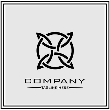 soyut logo tasarımı, siyah ve beyaz geometrik teknoloji simgesi