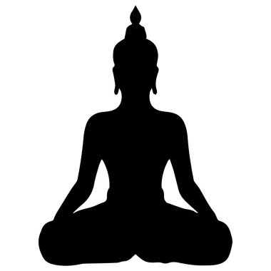 Buda heykeli ikon vektörleri çizimi