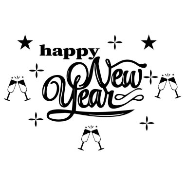 Mutlu yıllar ikon vektörleri illüstrasyonu