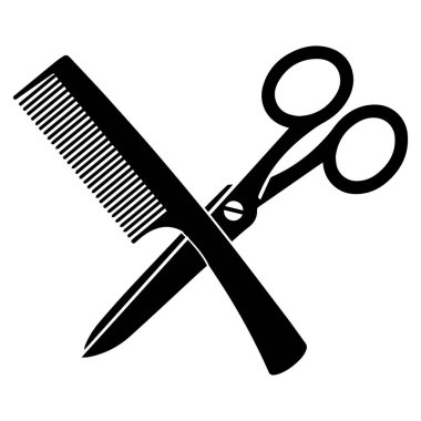 saç makas ikon vektörleri illüstrasyon sembolü tasarımı