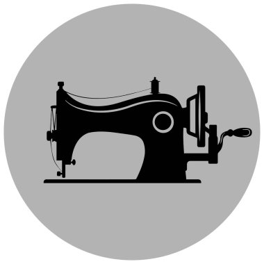 Dikiş makinesi simgesi vektörleri illüstrasyon sembolü tasarımı