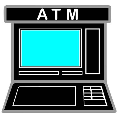 ATM makine simge vektörleri çizimi