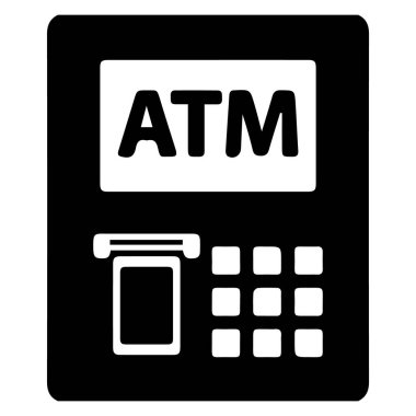 ATM makine simge vektörleri çizimi