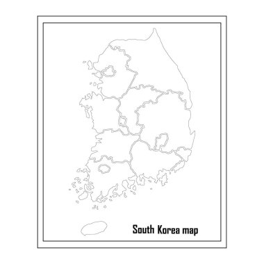Güney Kore ülke haritası ikon vektörleri illüstrasyon sembolü tasarımı