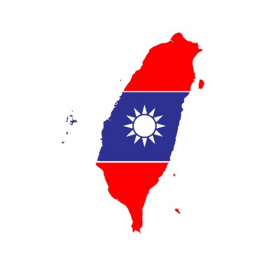 Tayvan haritası simge vektörleri çizimi